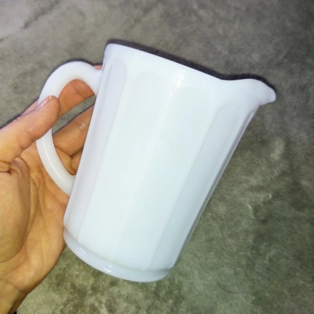 Vintage White Milk Glass Pitcher